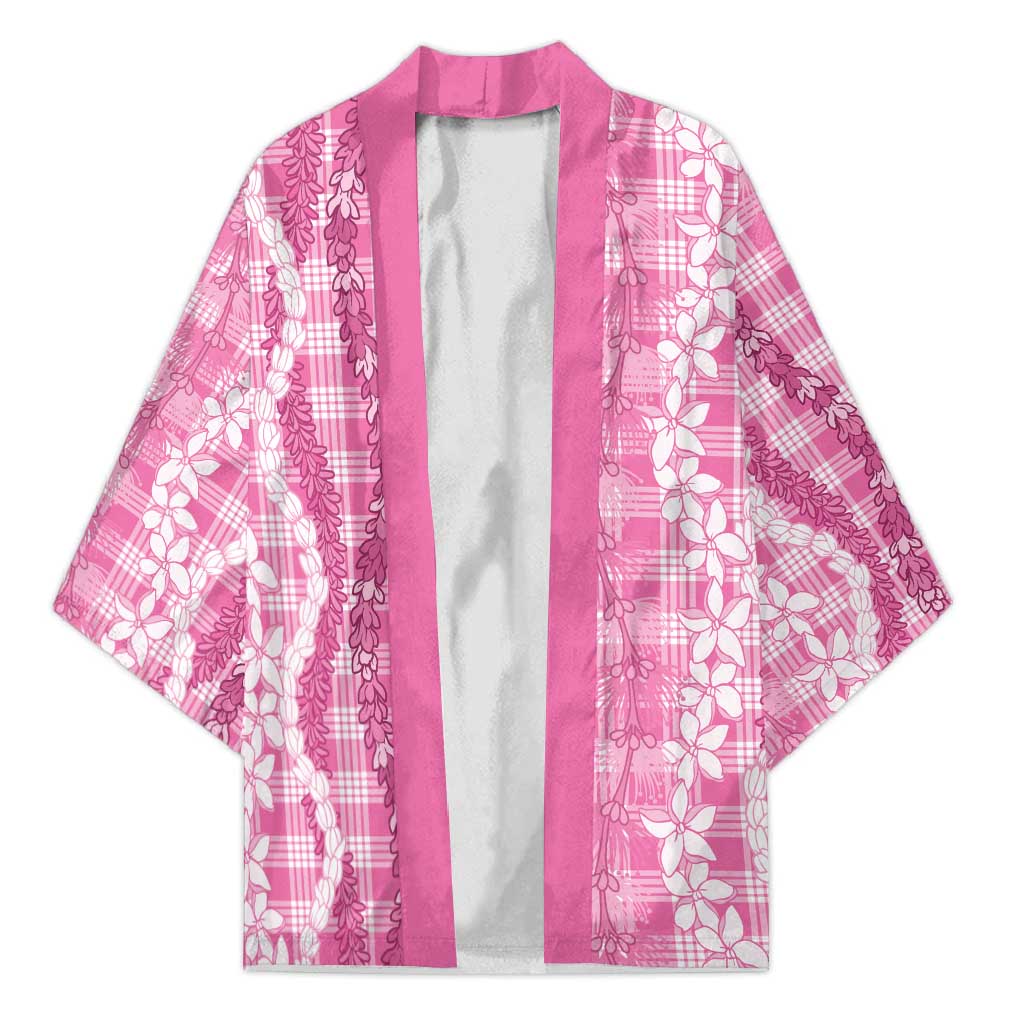Hawaiian Ohia Lehua Lei Kimono Plaid Palaka Akala Pattern LT9 Unisex Pink - Polynesian Pride