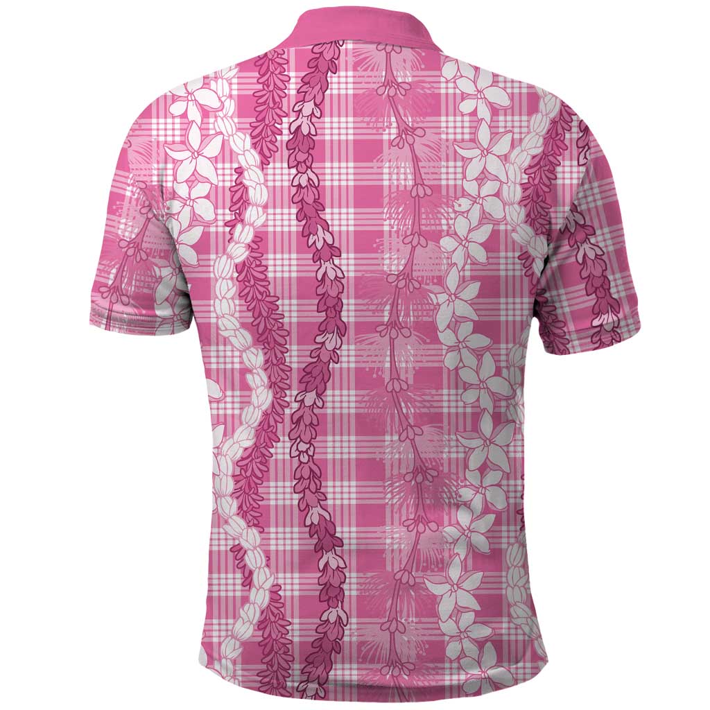 Hawaiian Ohia Lehua Lei Polo Shirt Plaid Palaka Akala Pattern - Polynesian Pride