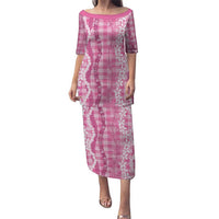 Hawaiian Ohia Lehua Lei Puletasi Plaid Palaka Akala Pattern - Polynesian Pride