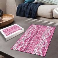 Hawaiian Ohia Lehua Lei Puzzle Plaid Palaka Akala Pattern - Polynesian Pride