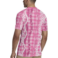 Hawaiian Ohia Lehua Lei Rugby Jersey Plaid Palaka Akala Pattern - Polynesian Pride