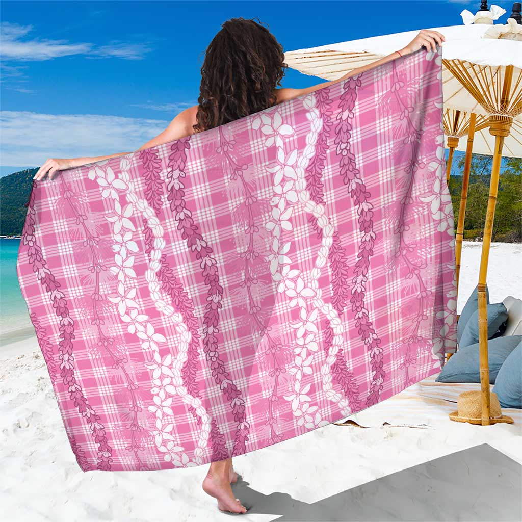 Hawaiian Ohia Lehua Lei Sarong Plaid Palaka Akala Pattern LT9 One Size 44 x 66 inches Pink - Polynesian Pride