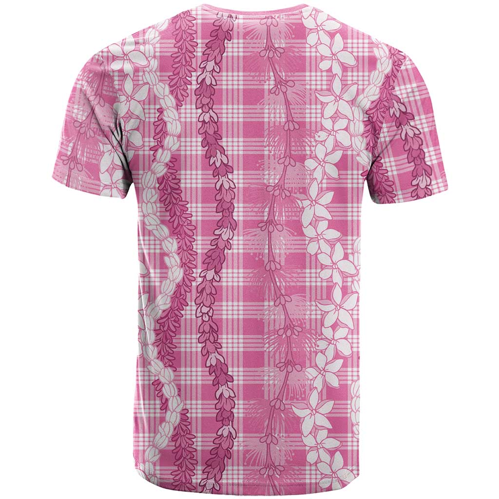 Hawaiian Ohia Lehua Lei T Shirt Plaid Palaka Akala Pattern - Polynesian Pride