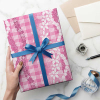 Hawaiian Ohia Lehua Lei Wrapping Paper Plaid Palaka Akala Pattern - Polynesian Pride