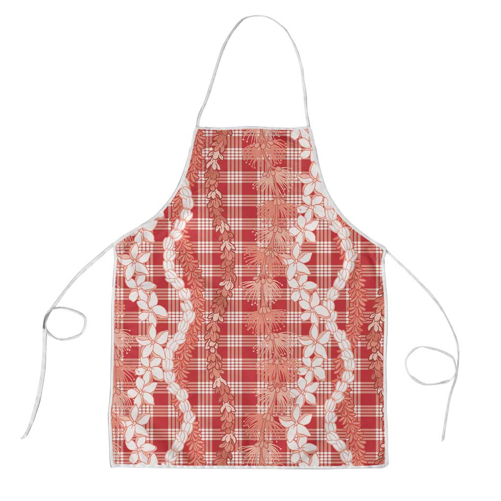Hawaiian Ohia Lehua Lei Apron Plaid Palaka Ulaula Pattern - undefined