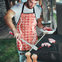 Hawaiian Ohia Lehua Lei Apron Plaid Palaka Ulaula Pattern - undefined