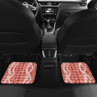 Hawaiian Ohia Lehua Lei Car Mats Plaid Palaka Ulaula Pattern - Polynesian Pride