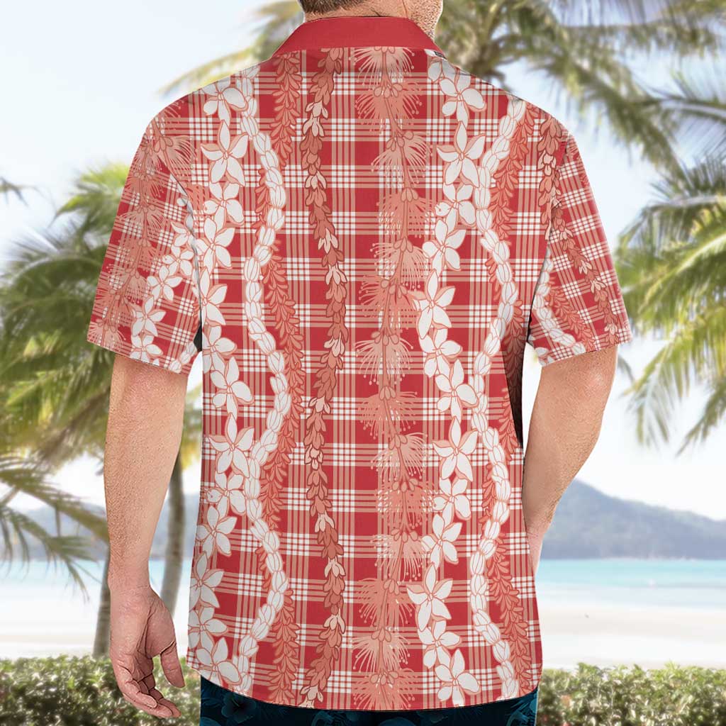 Hawaiian Ohia Lehua Lei Hawaiian Shirt Plaid Palaka Ulaula Pattern - Polynesian Pride