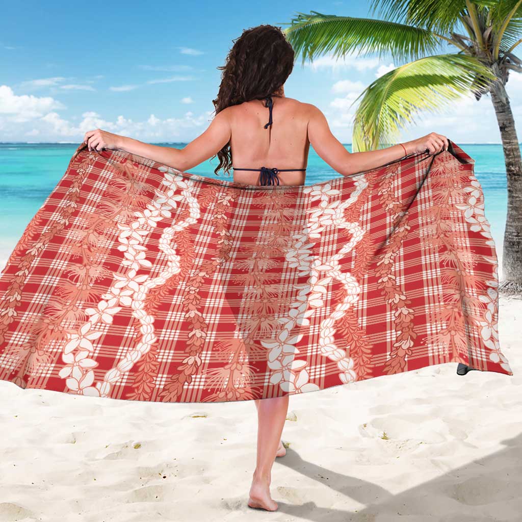 Hawaiian Ohia Lehua Lei Sarong Plaid Palaka Ulaula Pattern - Polynesian Pride