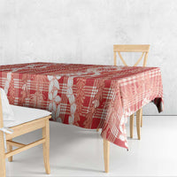 Hawaiian Ohia Lehua Lei Tablecloth Plaid Palaka Ulaula Pattern - Polynesian Pride