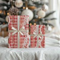 Hawaiian Ohia Lehua Lei Wrapping Paper Plaid Palaka Ulaula Pattern - Polynesian Pride