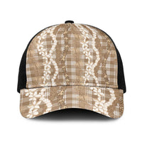 Hawaiian Ohia Lehua Lei Baseball Net Cap Plaid Palaka Kalaihaahaa Pattern - Polynesian Pride