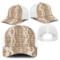 Hawaiian Ohia Lehua Lei Baseball Net Cap Plaid Palaka Kalaihaahaa Pattern - Polynesian Pride