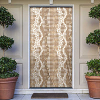 Hawaiian Ohia Lehua Lei Door Cover Plaid Palaka Kalaihaahaa Pattern - Polynesian Pride