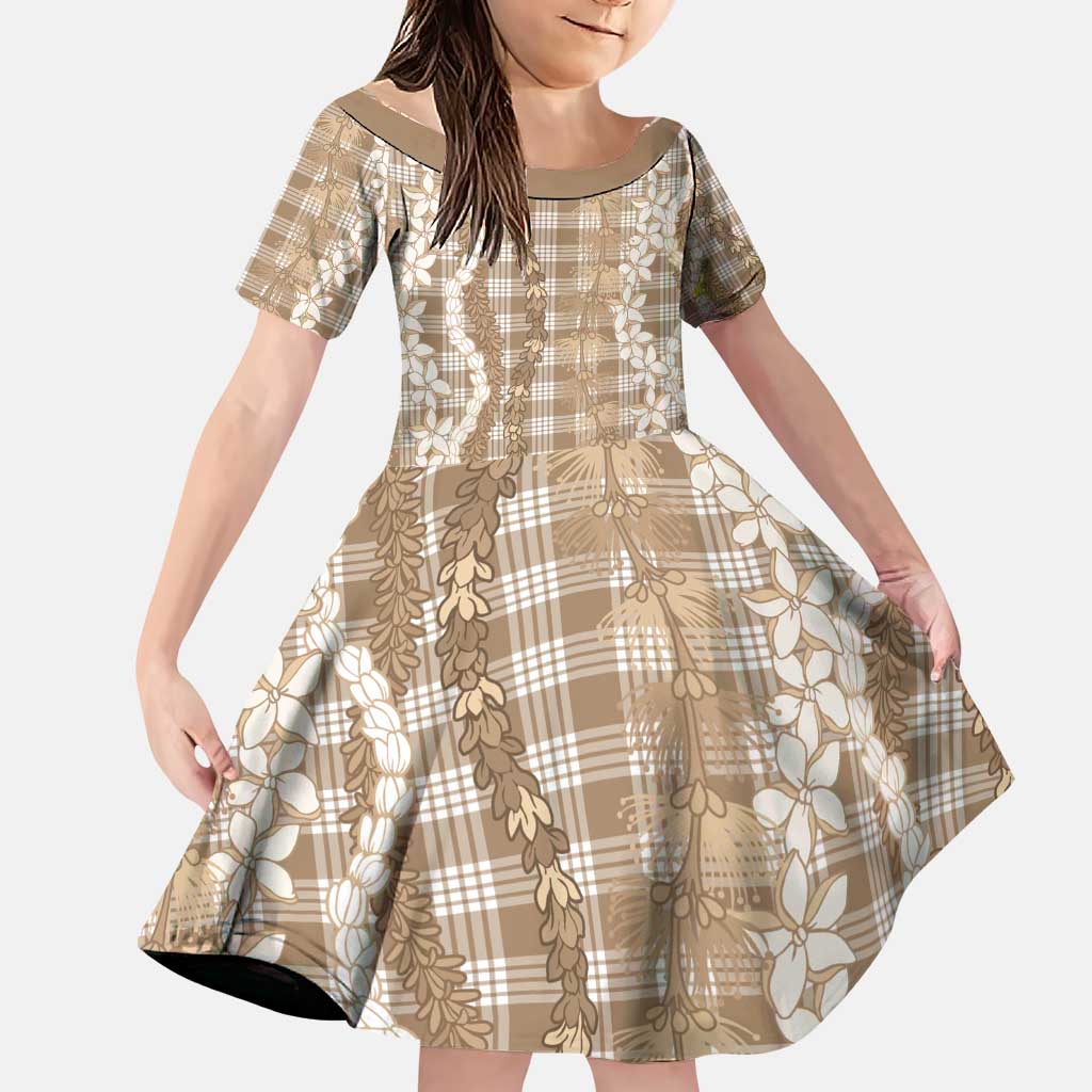 Hawaiian Ohia Lehua Lei Family Matching Puletasi and Hawaiian Shirt Plaid Palaka Kalaihaahaa Pattern - Polynesian Pride