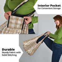 Hawaiian Ohia Lehua Lei Grocery Bag Plaid Palaka Kalaihaahaa Pattern - Polynesian Pride