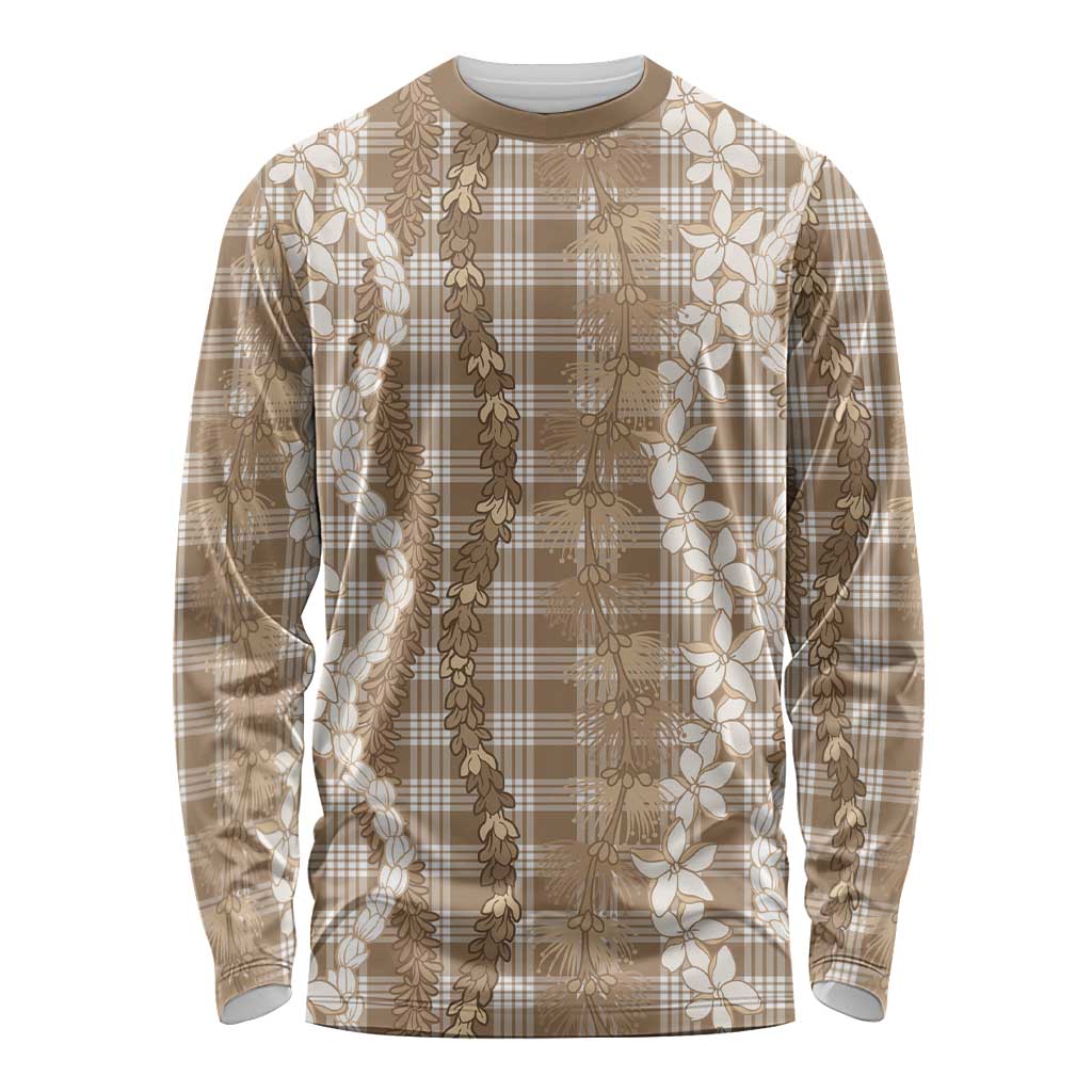 Hawaiian Ohia Lehua Lei Long Sleeve Shirt Plaid Palaka Kalaihaahaa Pattern - Polynesian Pride