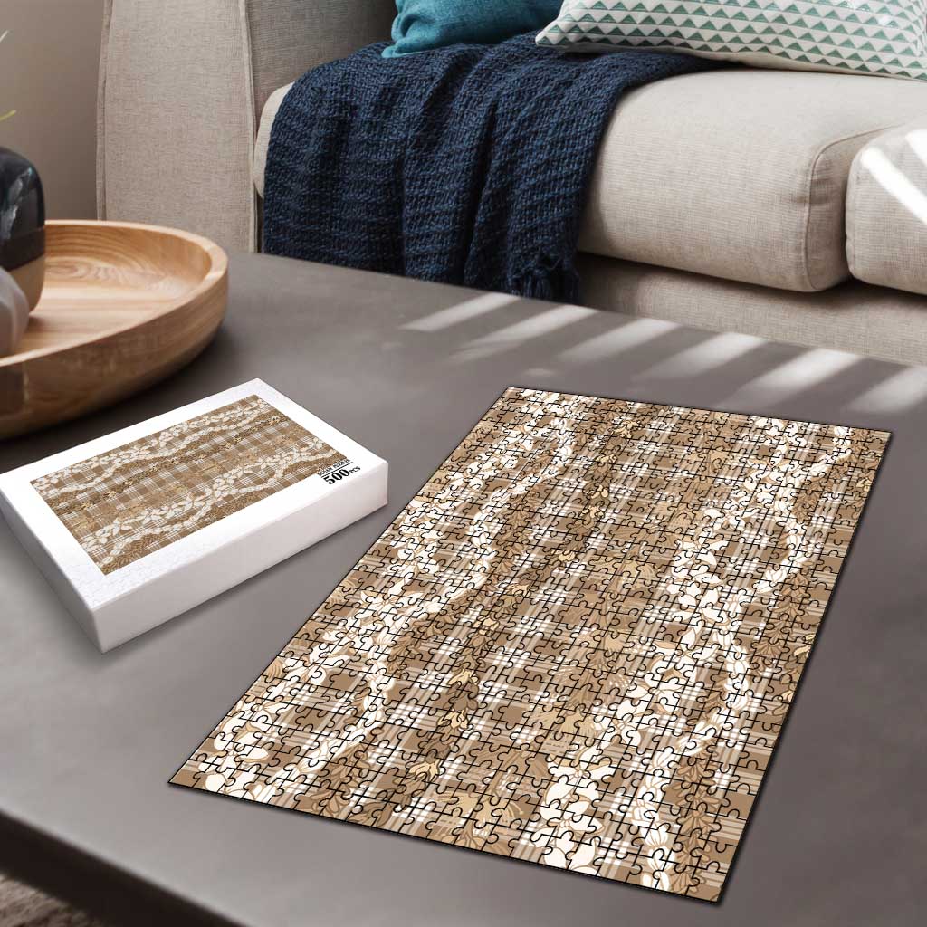 Hawaiian Ohia Lehua Lei Puzzle Plaid Palaka Kalaihaahaa Pattern - Polynesian Pride