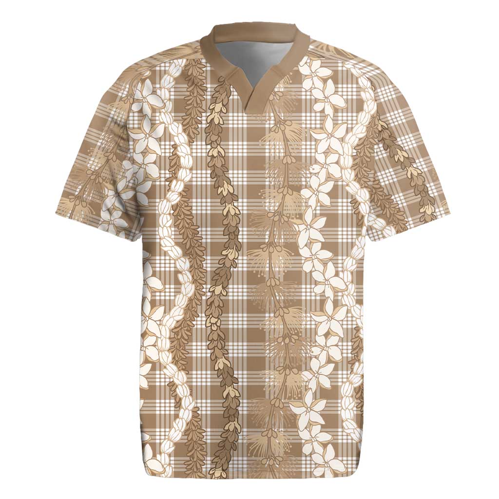 Hawaiian Ohia Lehua Lei Rugby Jersey Plaid Palaka Kalaihaahaa Pattern - Polynesian Pride