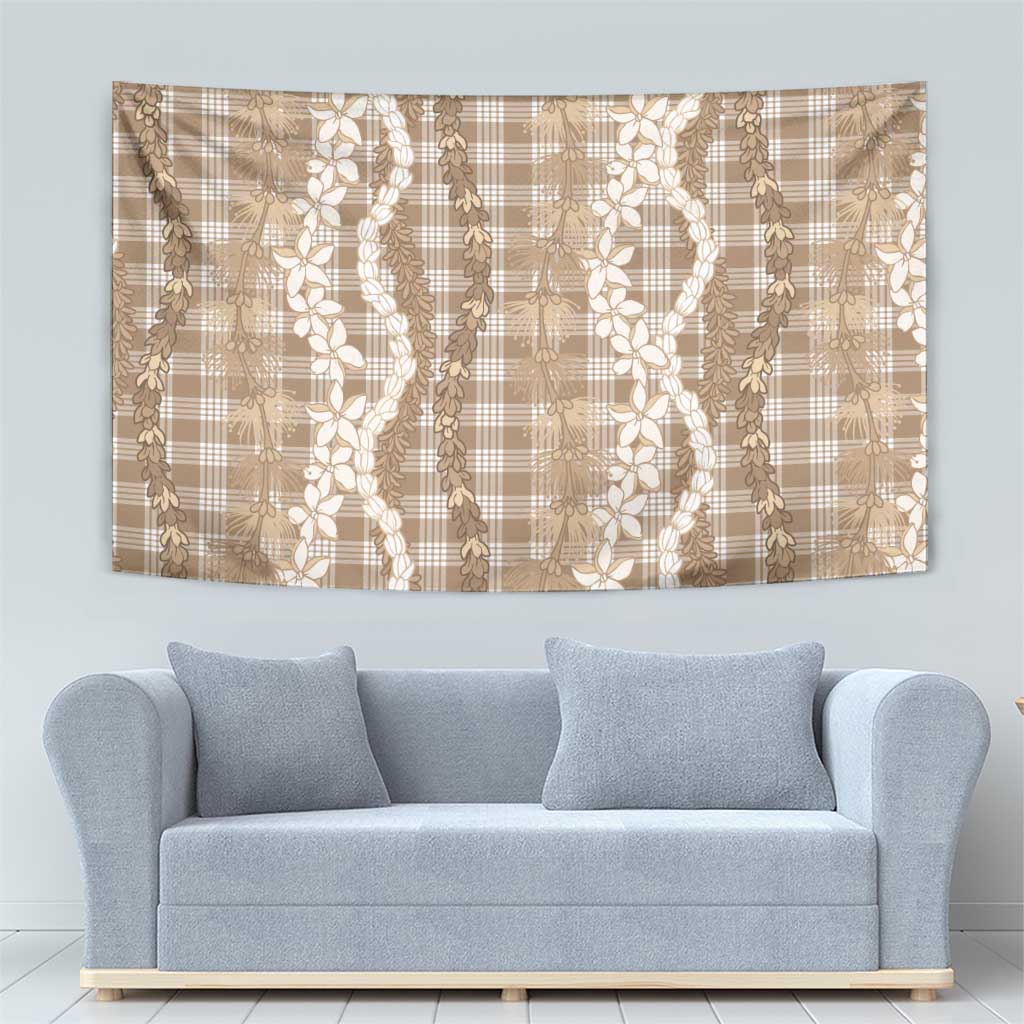 Hawaiian Ohia Lehua Lei Tapestry Plaid Palaka Kalaihaahaa Pattern - Polynesian Pride