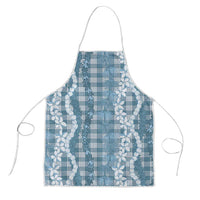 Hawaiian Ohia Lehua Lei Apron Plaid Palaka Uliuli Omaomao Pattern - Polynesian Pride