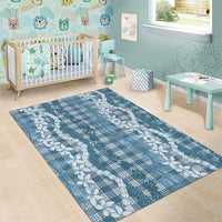 Hawaiian Ohia Lehua Lei Area Rug Plaid Palaka Uliuli Omaomao Pattern - Polynesian Pride