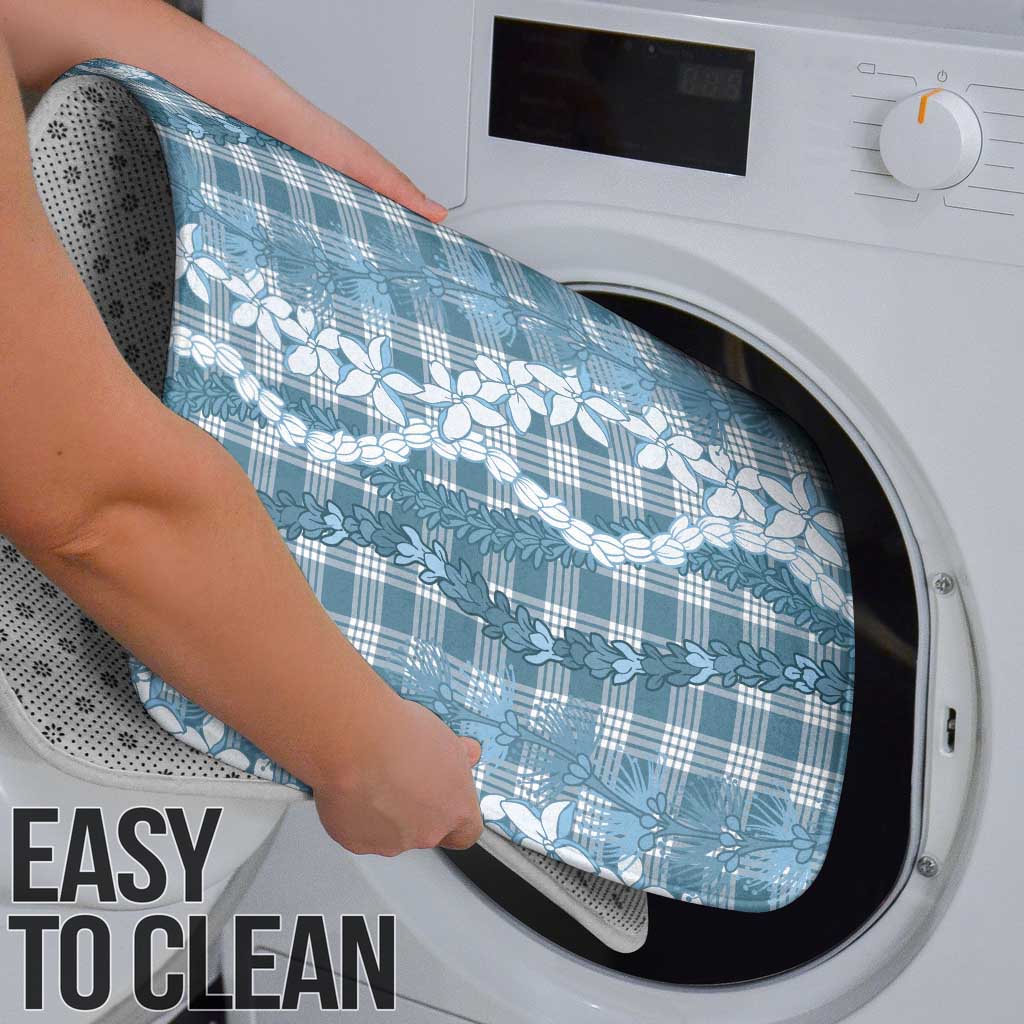 Hawaiian Ohia Lehua Lei Bathroom Set Plaid Palaka Uliuli Omaomao Pattern - Polynesian Pride