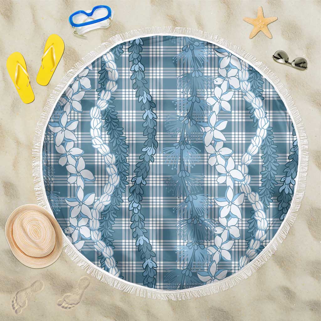 Hawaiian Ohia Lehua Lei Beach Blanket Plaid Palaka Uliuli Omaomao Pattern LT9 One Size 150cm Teal - Polynesian Pride