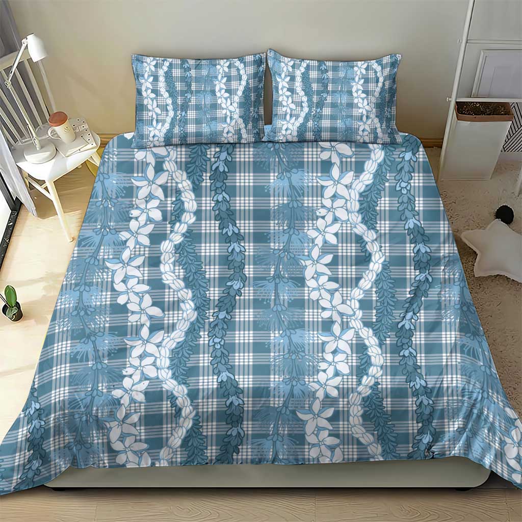 Hawaiian Ohia Lehua Lei Bedding Set Plaid Palaka Uliuli Omaomao Pattern - Polynesian Pride