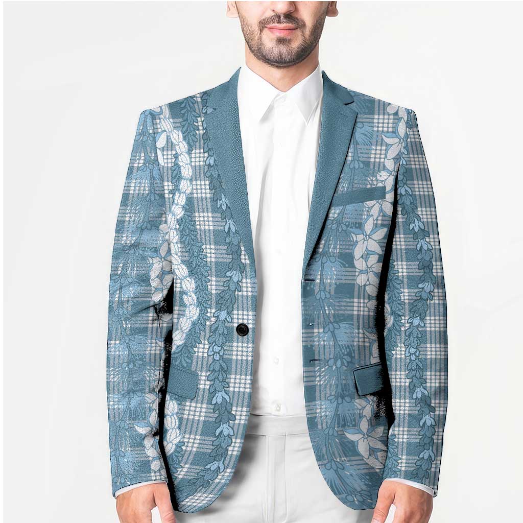 Hawaiian Ohia Lehua Lei Blazer Plaid Palaka Uliuli Omaomao Pattern - Polynesian Pride