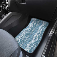 Hawaiian Ohia Lehua Lei Car Mats Plaid Palaka Uliuli Omaomao Pattern - Polynesian Pride