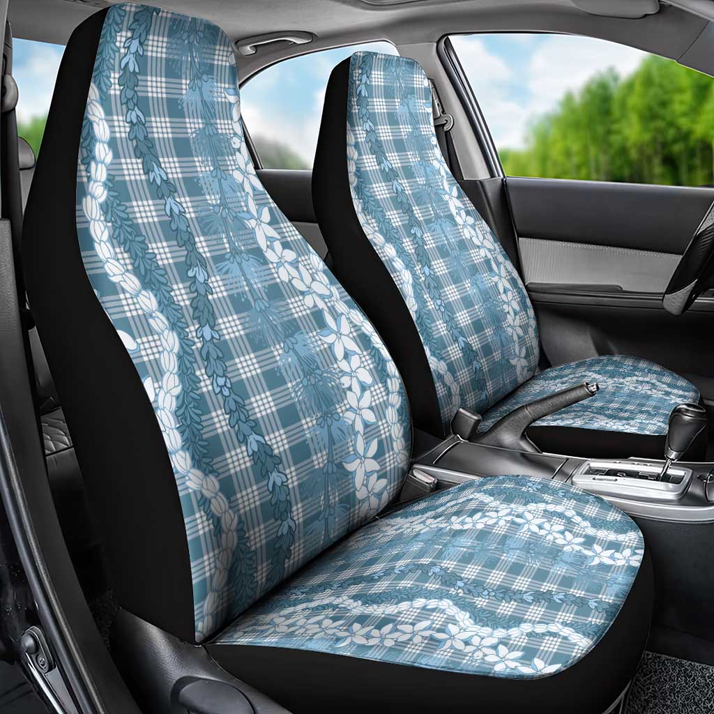 Hawaiian Ohia Lehua Lei Car Seat Cover Plaid Palaka Uliuli Omaomao Pattern - Polynesian Pride