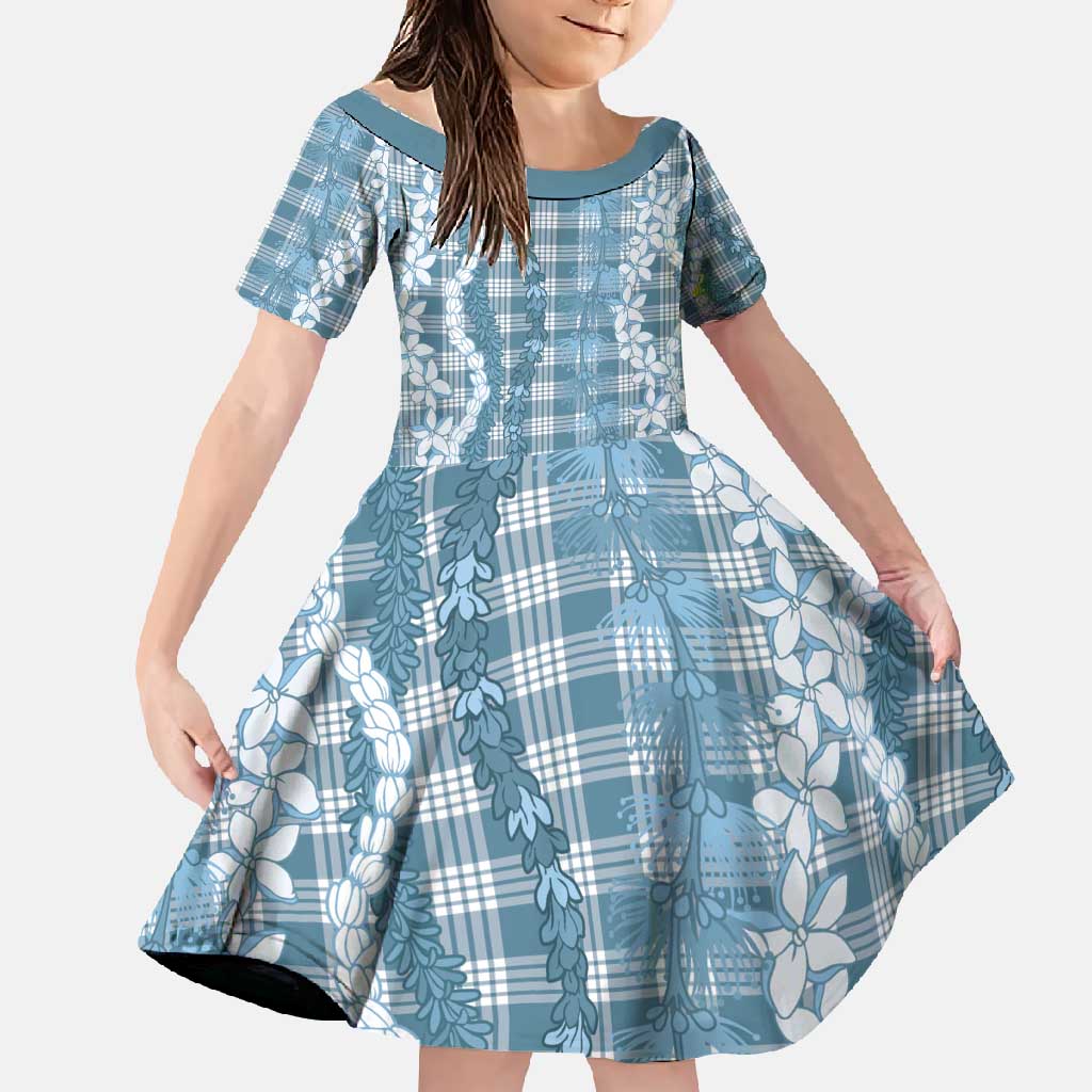 Hawaiian Ohia Lehua Lei Family Matching Short Sleeve Bodycon Dress and Hawaiian Shirt Plaid Palaka Uliuli Omaomao Pattern - Polynesian Pride