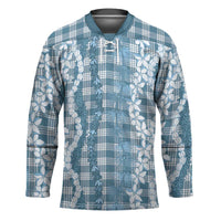 Hawaiian Ohia Lehua Lei Hockey Jersey Plaid Palaka Uliuli Omaomao Pattern - Polynesian Pride