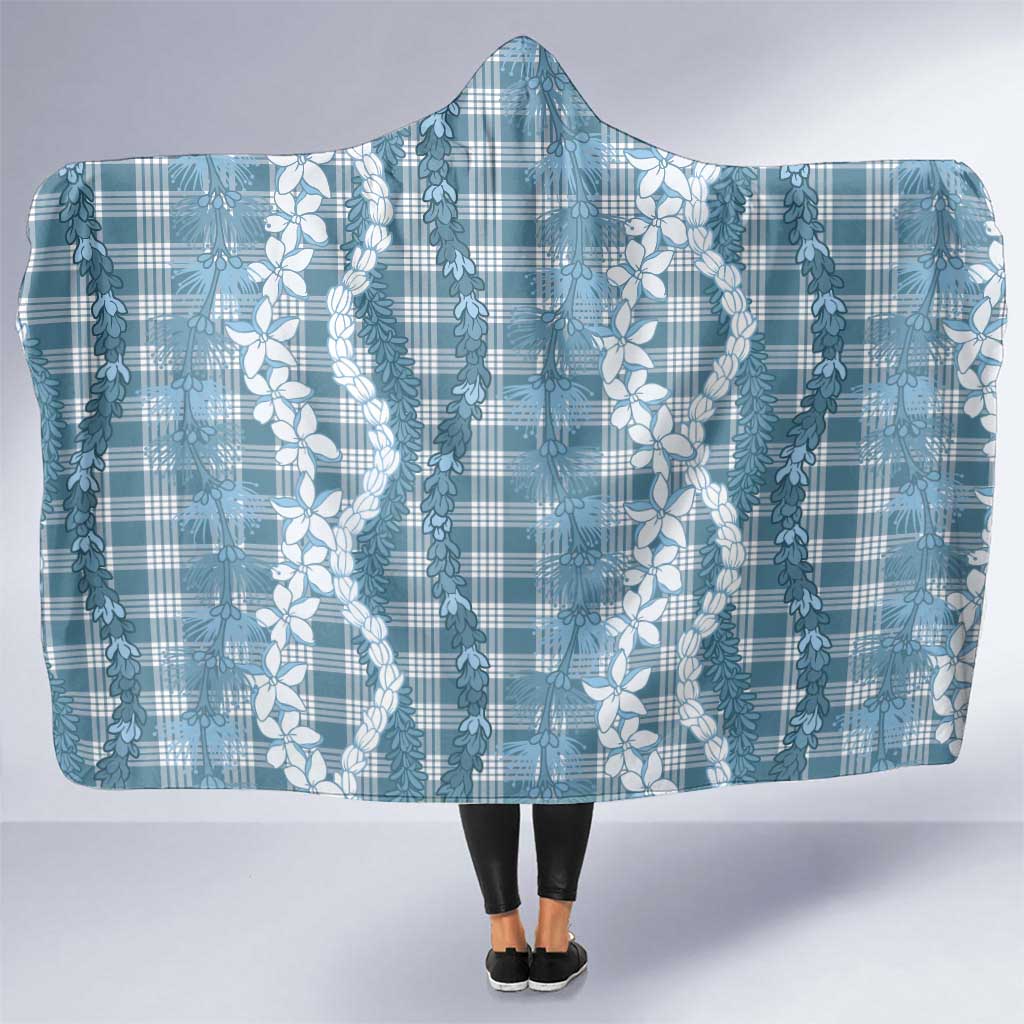 Hawaiian Ohia Lehua Lei Hooded Blanket Plaid Palaka Uliuli Omaomao Pattern - Polynesian Pride