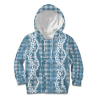 Hawaiian Ohia Lehua Lei Kid Hoodie Plaid Palaka Uliuli Omaomao Pattern - Polynesian Pride