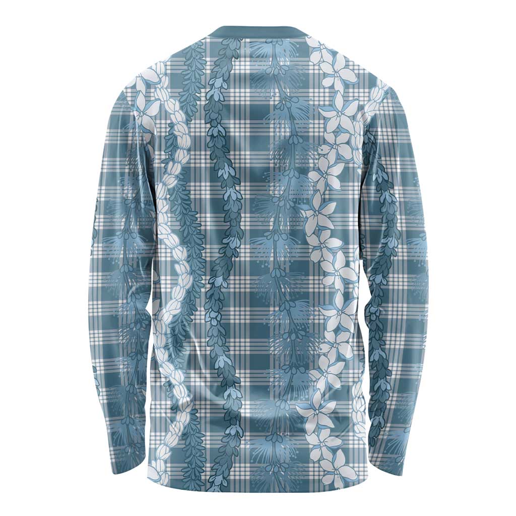 Hawaiian Ohia Lehua Lei Long Sleeve Shirt Plaid Palaka Uliuli Omaomao Pattern - Polynesian Pride