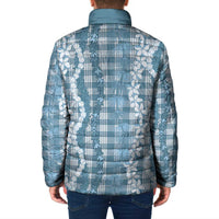 Hawaiian Ohia Lehua Lei Padded Jacket Plaid Palaka Uliuli Omaomao Pattern - Polynesian Pride