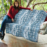 Hawaiian Ohia Lehua Lei Quilt Plaid Palaka Uliuli Omaomao Pattern - Polynesian Pride