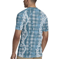 Hawaiian Ohia Lehua Lei Rugby Jersey Plaid Palaka Uliuli Omaomao Pattern - Polynesian Pride