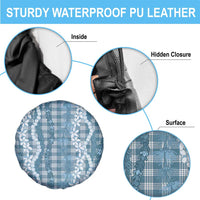 Hawaiian Ohia Lehua Lei Spare Tire Cover Plaid Palaka Uliuli Omaomao Pattern - Polynesian Pride