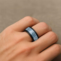 Hawaiian Ohia Lehua Lei Spinner Ring Plaid Palaka Uliuli Omaomao Pattern - Polynesian Pride