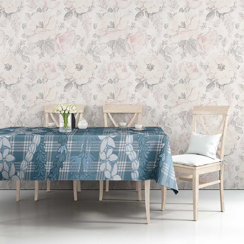 Hawaiian Ohia Lehua Lei Tablecloth Plaid Palaka Uliuli Omaomao Pattern - Polynesian Pride