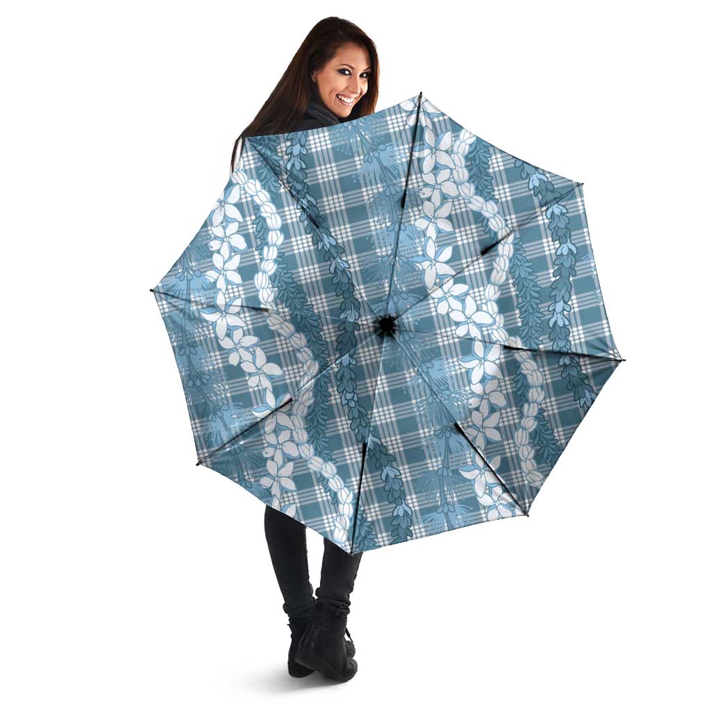 Hawaiian Ohia Lehua Lei Umbrella Plaid Palaka Uliuli Omaomao Pattern - Polynesian Pride