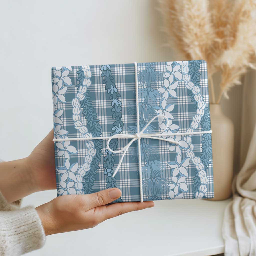 Hawaiian Ohia Lehua Lei Wrapping Paper Plaid Palaka Uliuli Omaomao Pattern - Polynesian Pride