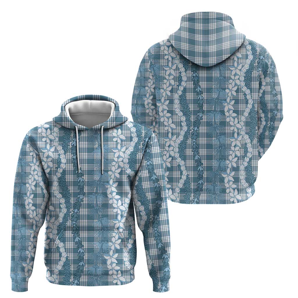 Hawaiian Ohia Lehua Lei Zip Hoodie Plaid Palaka Uliuli Omaomao Pattern - Polynesian Pride