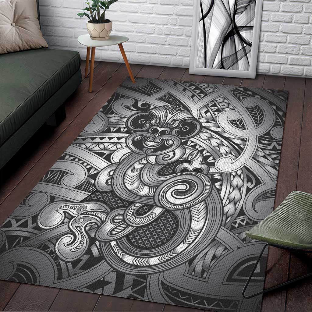 Aotearoa Maori Hei Tiki Area Rug Kiwikiwi Kowhaiwhai Puhoro Motif