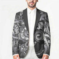 Aotearoa Maori Hei Tiki Blazer Kiwikiwi Kowhaiwhai Puhoro Motif LT9 - Polynesian Pride