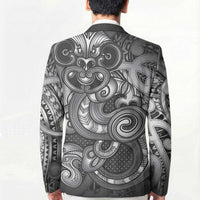 Aotearoa Maori Hei Tiki Blazer Kiwikiwi Kowhaiwhai Puhoro Motif LT9 - Polynesian Pride