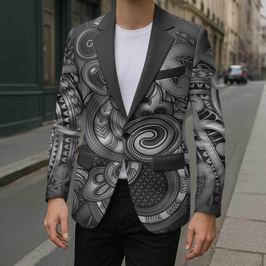Aotearoa Maori Hei Tiki Blazer Kiwikiwi Kowhaiwhai Puhoro Motif LT9 - Polynesian Pride